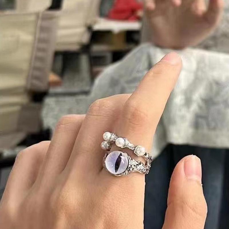 Black Cat Monster Ring - Cute Cartoon Jewelry for Couples
