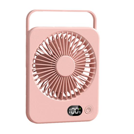 Přenosný stolní ventilátor dobíjecí 1200mAh bateriový stojací ventilátor s digitálním displejem Mimořádně tichý skládací stolní ventilátor 5 nastavitelných rychlostí