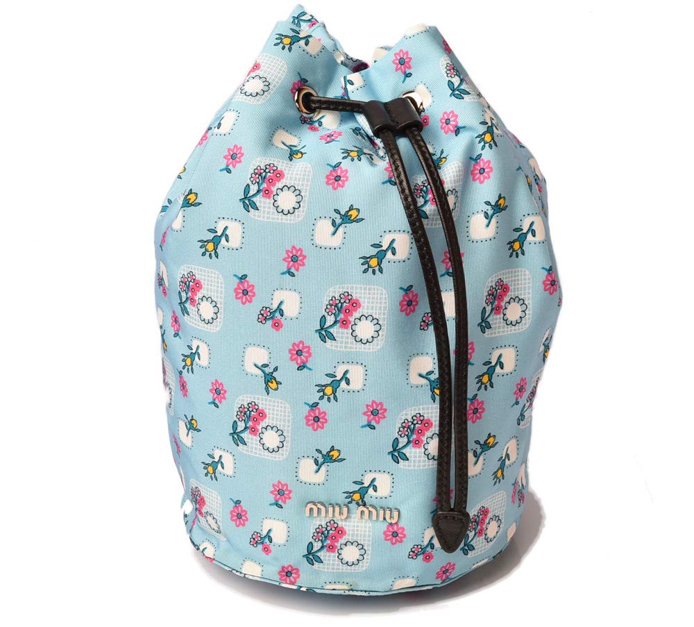 

Miu Miu type miumiu FAILLE PRINT Nylon 5ND0114 NUBE Light Pouch/Drawstring Blue/Flower [Елемент]