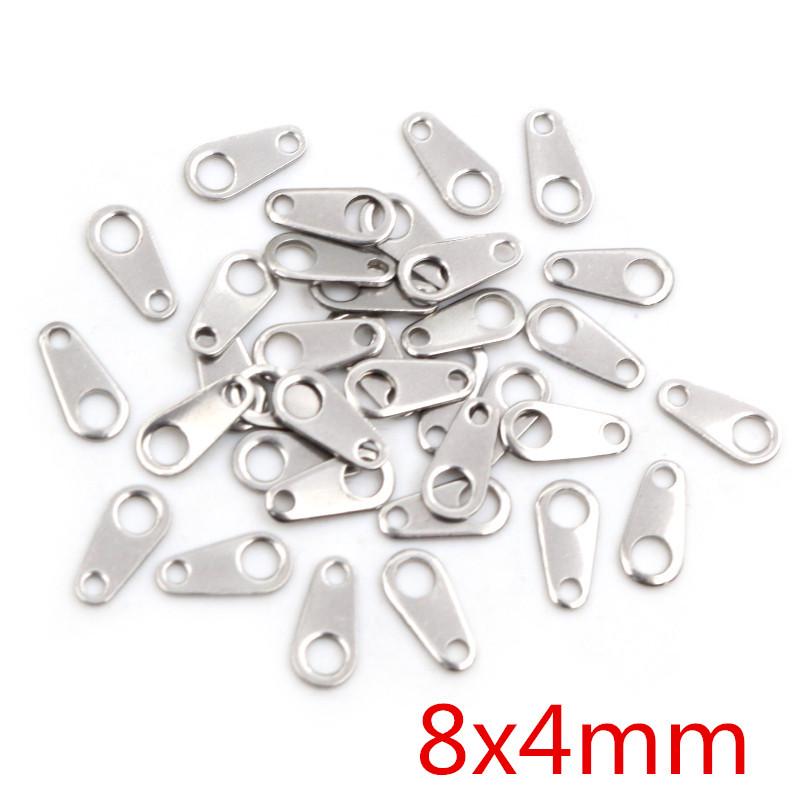 100 pcs Stainless Steel Tail Chain Tags for DIY Jewelry, 10-20g Pendant Accessories