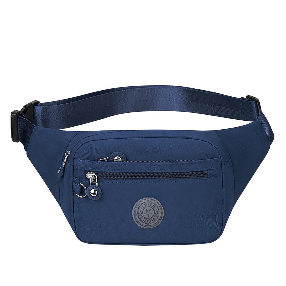 

Нейлоновая холщовая сумка через плечо на молнии, нагрудная сумка, портативная нейлоновая поясная сумка, уличная одежда темно-синий