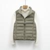 New Women's Fleece Solid Color Women's Stand Up Collar Vest Seamless Down Jacket Vest Plus Size Jacket