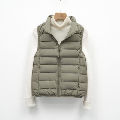 New Women's Fleece Solid Color Women's Stand Up Collar Vest Seamless Down Jacket Vest Plus Size Jacket