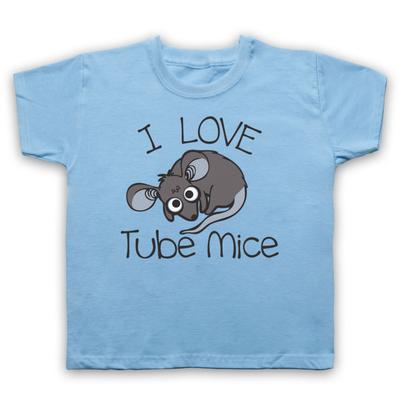 I Love Tube Mice Hipster Slogan Cute Funny Underground Kids Childs T-Shirt