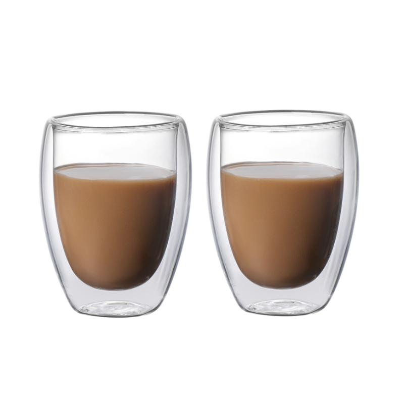 80ml/225ml/320ml Latte Coffee Cup Cocktail Glass Juice Mug Double Wall Glass Cup Heat-resisting Water Bottle Household Glassware