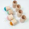 Stitching Pins Sewing Needle Cylinder Box Embroidery Craft Woode Needles Storage Holder Pin Cushion Needles Container