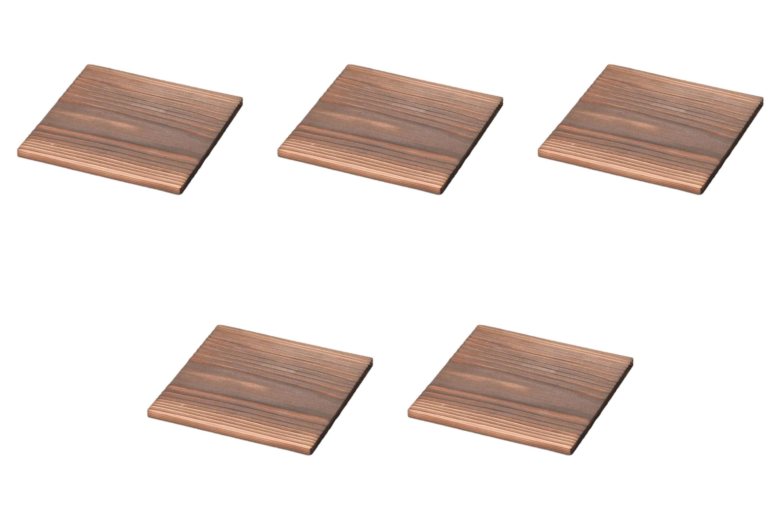 

Набор из 5 квадратных досок из обожженного кедра 15 см x 15 x Кедр Setomonohonpo [15 0,8 см] Напольное покрытие,