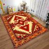 Geometric Boho Tribal-Style Carpet, Red and Yellow Ethnic Pattern Rug Suitable for use as an anti-slip for living room bedroom sofas