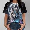 Women's Round Neck T-shirt Summer Casual Fashion Short-sleeved Top 3D Cat Print Animal Pattern Large Size Women's Clothing