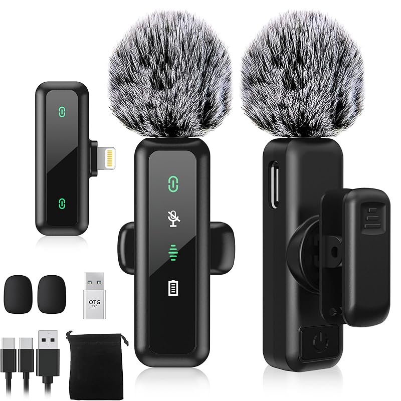 

[2025 New Pin Microphone] BILIWAL pin microphone wireless Compatible with iPhone/iPad/PC 2 people use at the same time instant connection 5X Equipped