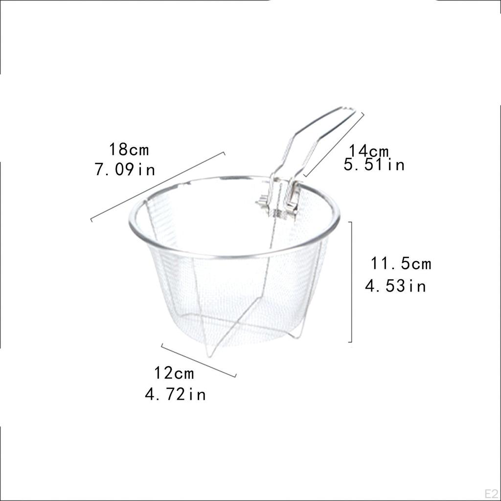 Deep Fry Basket Fryer Strainer Practical Sturdy Easy To Use Kitchen Tool for Picnics Barbecue