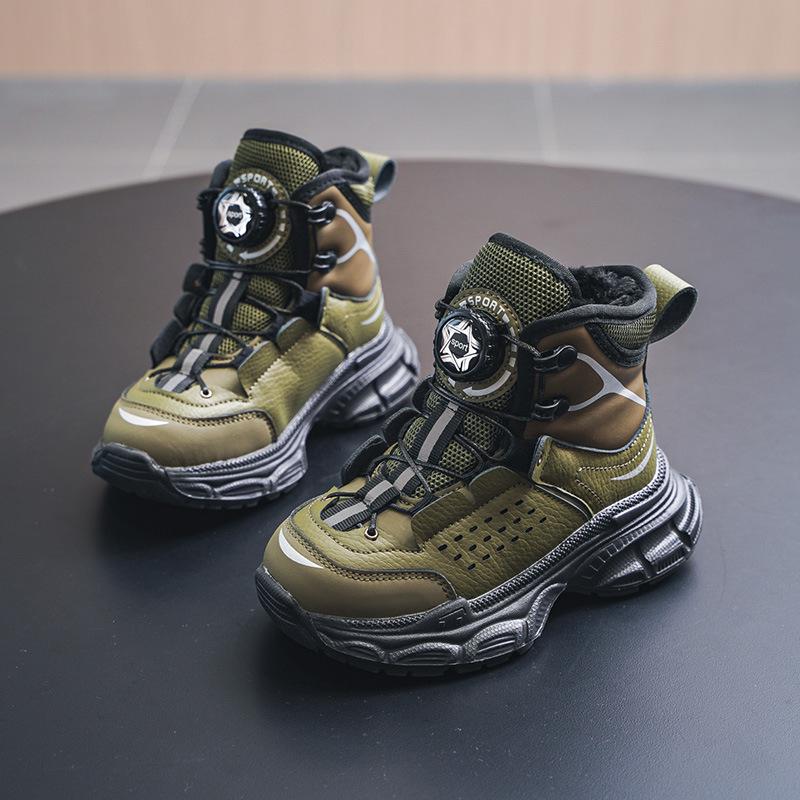 2025 Winter Kids' Fleece-Lined Korean Style Versatile Cotton Shoes - Boys' & Girls' Casual Sports Footwear