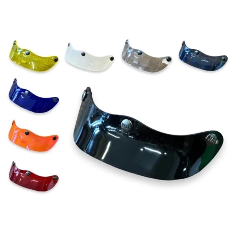 Motorradhelme im Vintage-Stil mit 3 Druckknöpfen, Visiere, Sonnenschutz für Outdoor-Abenteuer, Sport, Sonnenschutz, Motorradzubehör