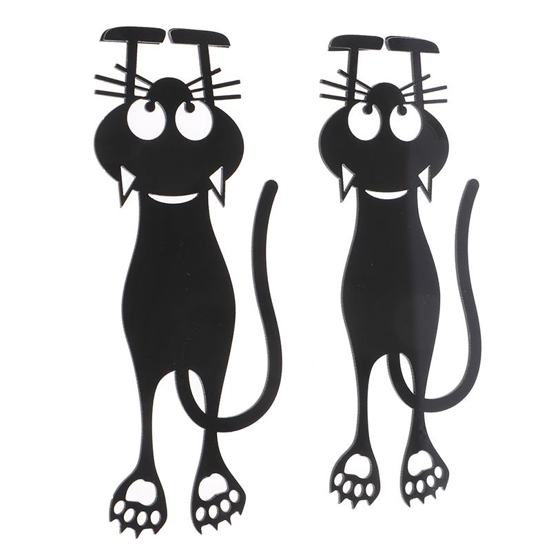 1Pc Bookmarks Black Cat Bookshelf Creative Gift Bookmarks For Book Paper