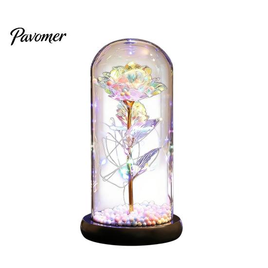 Birthday Rose Present Flower Gifts for Her Mom Wife Grandma Light Up Eternal Gift in A Dome Romantic Anniversary Valentine's Day Christmas