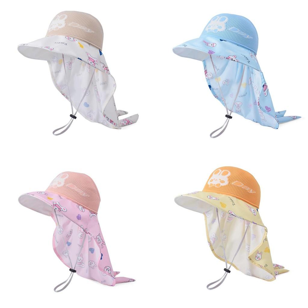 Kids Cartoon Style Sun Hat With Large Brim And Antiuv Features For Outdoor Activities