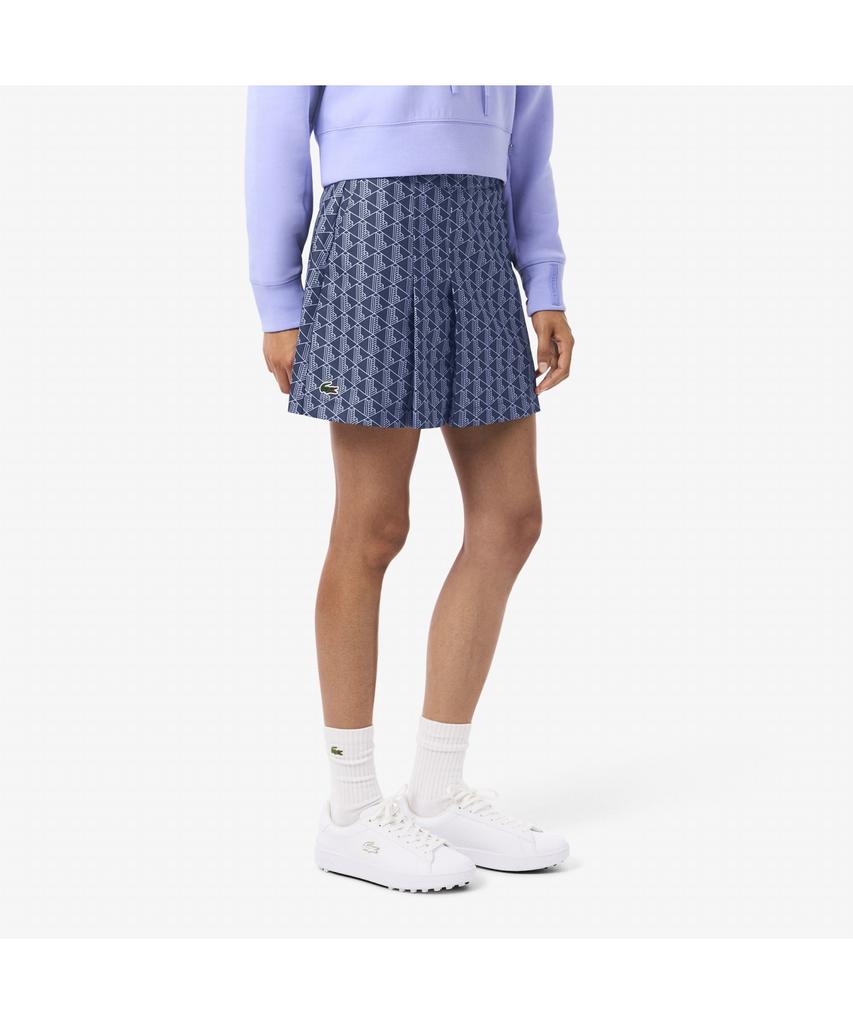 Lacoste Women'S Monogram Golf Skirt Jf8653-55N Ahi