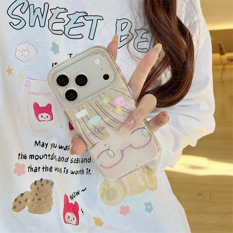 

New Cartoon Glasses Girl iPhone 17/16 Pro Max/15/14 Case iPhone 15 Pro Max