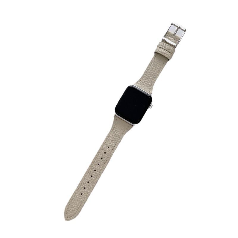 Kleiner Bund Quadratischer Schnallen-Litschi-Muster-Riemen Ist Geeignet Für Applewatch Apple Watch Iwatch109876Se Damen