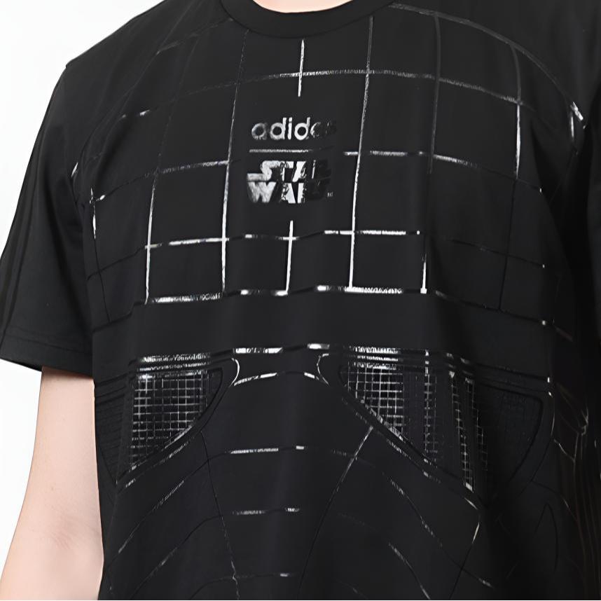 Men's Adidas T-Shirts Men's Black Crew Neck Moderate Straight Fit