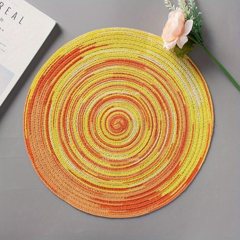 Placemats for Dining Table 1 PC Linen Non-slip Ironing Placemat Teacup Mat Round Plate Mat Flower Mat Kitchenware