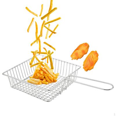 Fries Basket Strainer Mesh French Fry Chips Basket, Stainless Steel Fryer for Kitchen