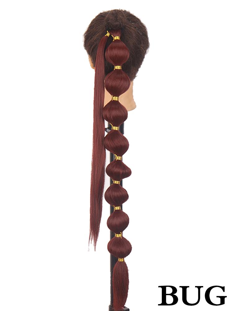 

Мисс парик Синтетический длинный хвост с пузырьками для женщин Афро-пушистый хвост с запахом вокруг резинки для волос Прямой хвост для повседневного ношения 75cm