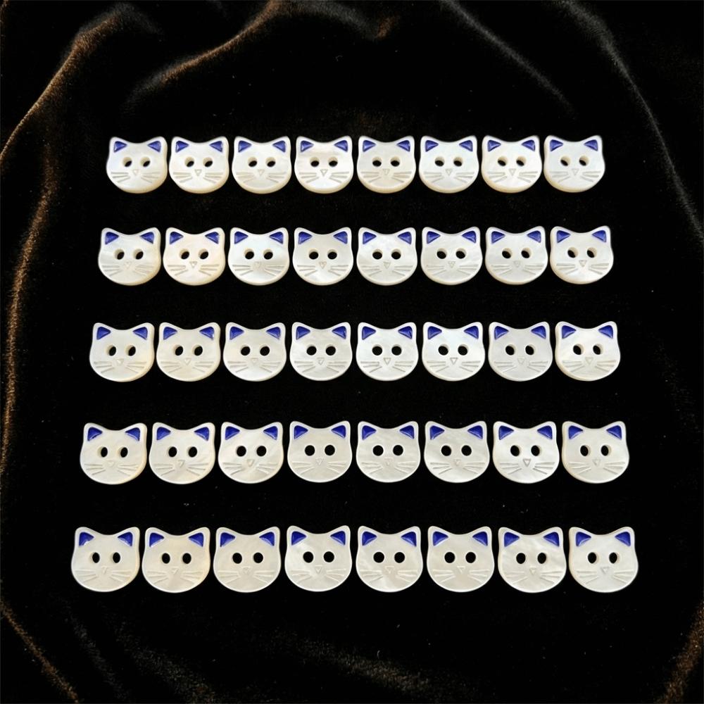 40pcs Cute Resin Cat Buttons 12mm Kitten Head Buttons Fashionable Kitty Buttons  Cardigan Sweater