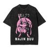 Summer Dragon Ball Retro Washed Cotton T-Shirt Men Oversized Vegeta Print Unisex Short Sleeve Streetwear