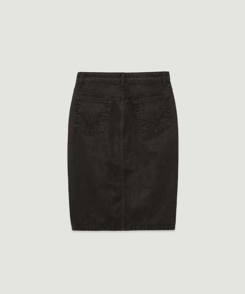 LMOOD WOMEN Lucia Velvet Denim Midi Skirt Brown