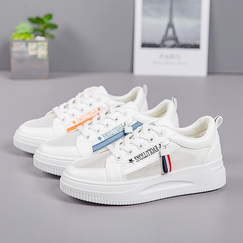 Little White Shoes Women's Summer 2025 New Mesh Shoes Breathable Mesh Versatile Thin Casual Flat Spring and Autumn Sports Board Shoes Women