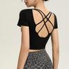 Quick-Drying Sports T-shirt with Chest Pads & Cross-Back Design for Running & Yoga