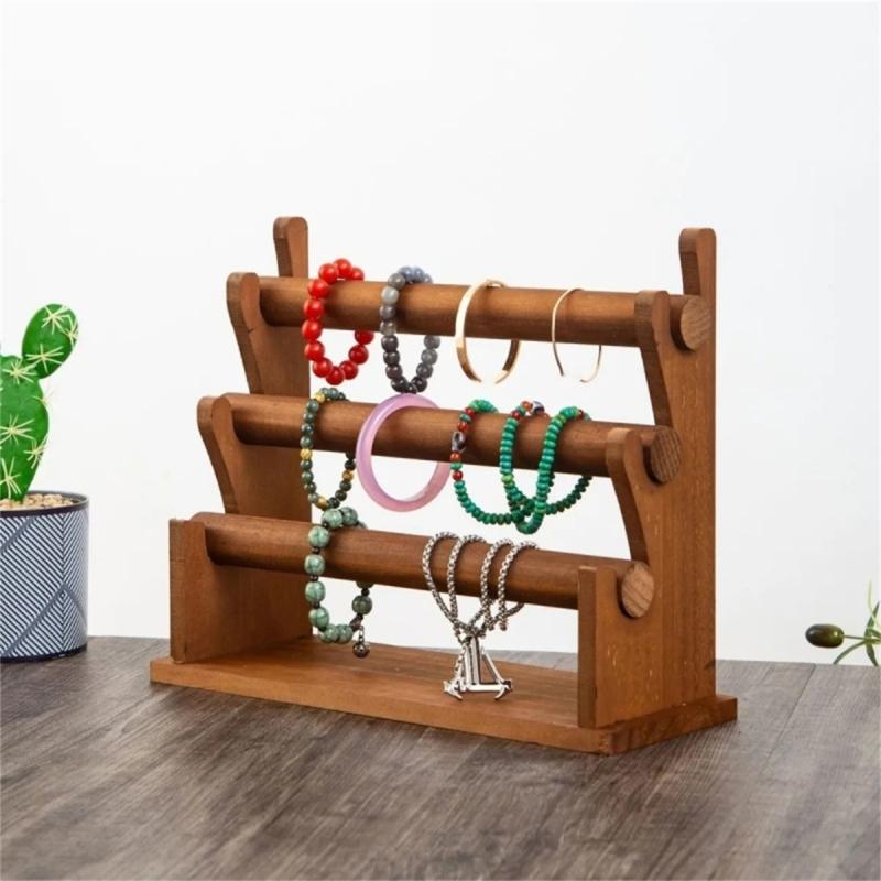 Wood Jewelry Holder for Exhibiting Accessories Bracelets and Bangle Display Rack Elegant Wrist Accessories Organizer