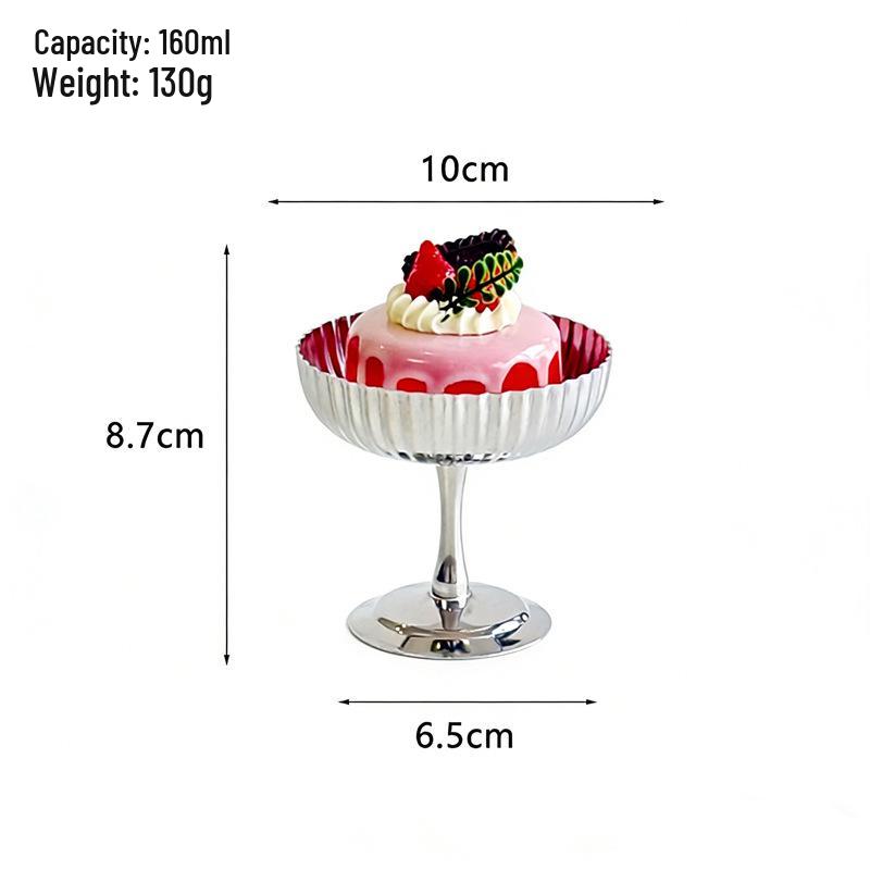 304 Stainless Steel Dessert Cup and Pudding Bowl – Small Snack Plate for Ice Cream