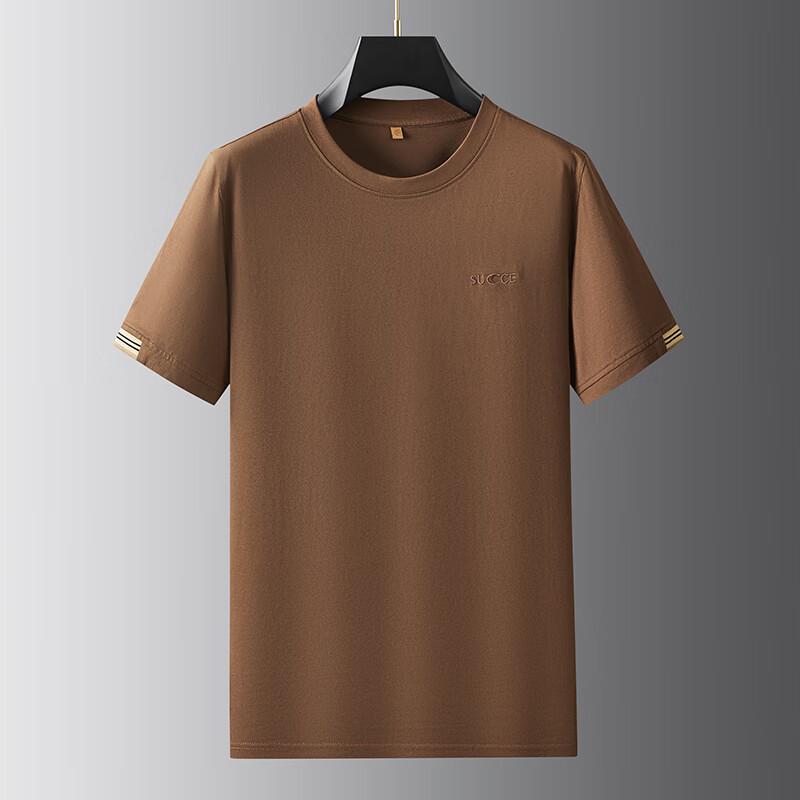 Dibenze Men s Plus Size Round Neck Short Sleeve Cotton T-shirt 3XL