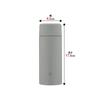 Zojirushi Stainless Steel Water Bottle 360ml, Seamless Cap, Medium Gray, Easy-Clean Design, Screw Lid, Simple Maintenance