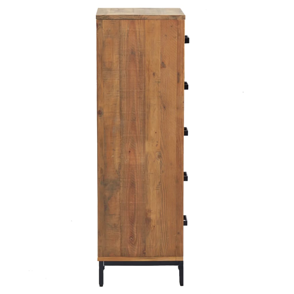 Chest of Drawers 42 X 35 X 110 Cm Solid Pine Wood
