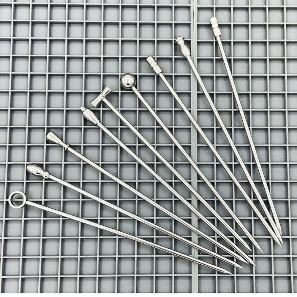20Pcs Silver Color Martini Picks Stainless Steel Fruit Sticks Food Grade Cocktail Skewers  Buffet