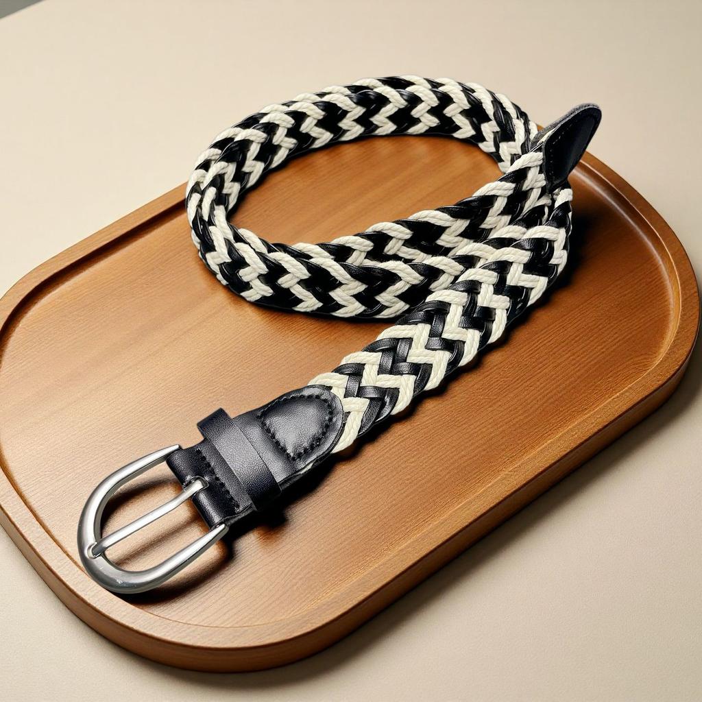 Retro Woven Non-punching Casual Belt Women's Waist Rope Decorative Dress Shirt Belt Women
