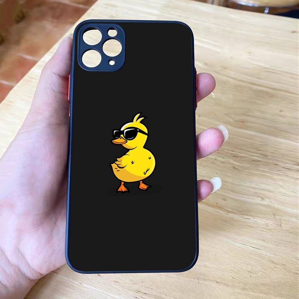 Cartoon Funny Duck Shockproof Matte Phone Case For IPhone 16 15 14 13 12 11 Pro Max X XS MAX Mini