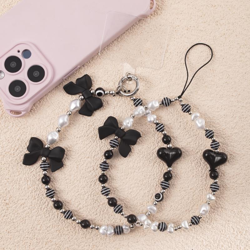 High-End Handmade Black Pearl Anti-Loss Phone Lanyard