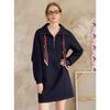 ELLE Embroidered Silk Scarf Sweatshirt Dress