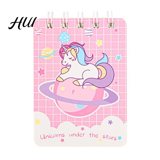 Portable Notebook Mini Cartoon Spiral Notebook, 80 Pages Pocket Small Smooth Page Turning Journal for Study Notes Cute Diary J Random Style