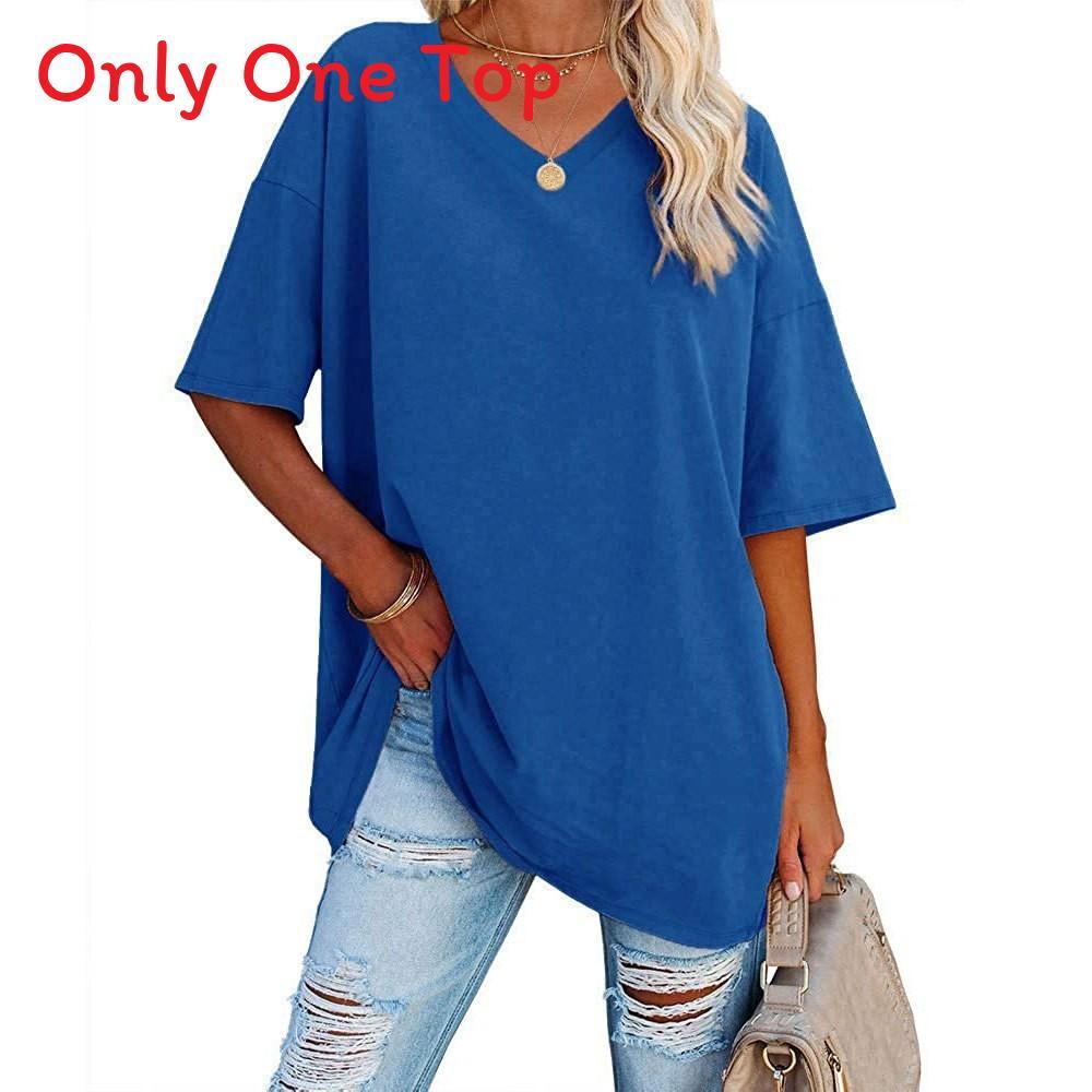 Cotton T Shirt For Women With V Neck Short Sleeve Casual Summer Top For Daily Wear