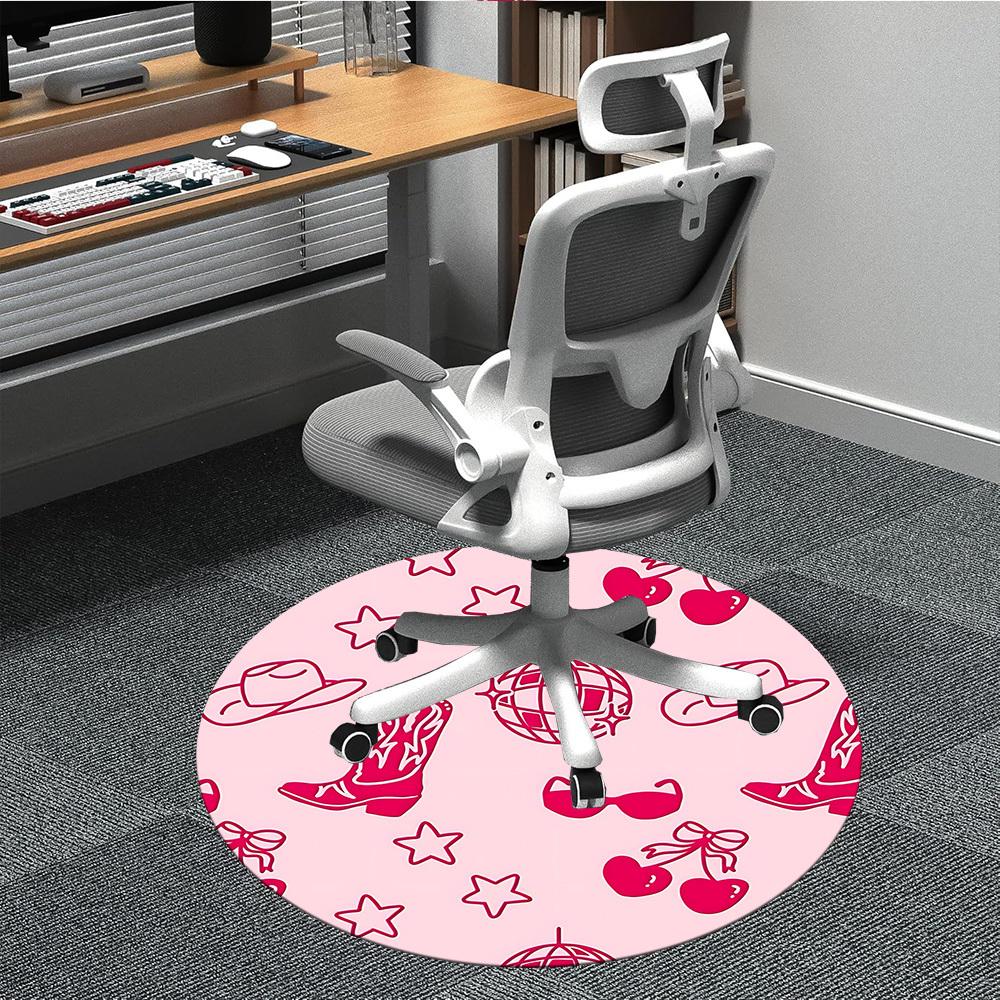 

1pc Cowgirl Office Round Rug, Non-slip, Soft and Durable Office Rug for Interior Decoration, Perfect for Office, Beautiful Decoration yy260312034 80cm by 80cm