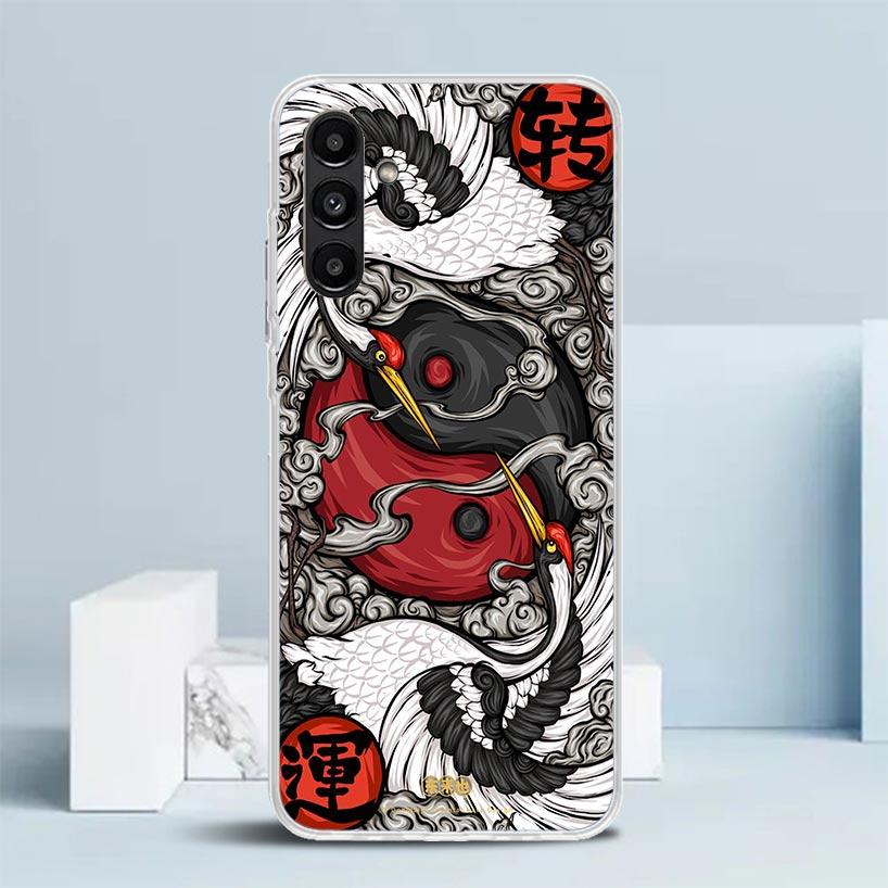 Japan Koi Fish Yin Yang Art Phone Case For Samsung Galaxy A17 A37 A57 A16 A15 A14 A13 A56 A55 A54 A53 A36 A35 A34 A33 A26 A25 A2