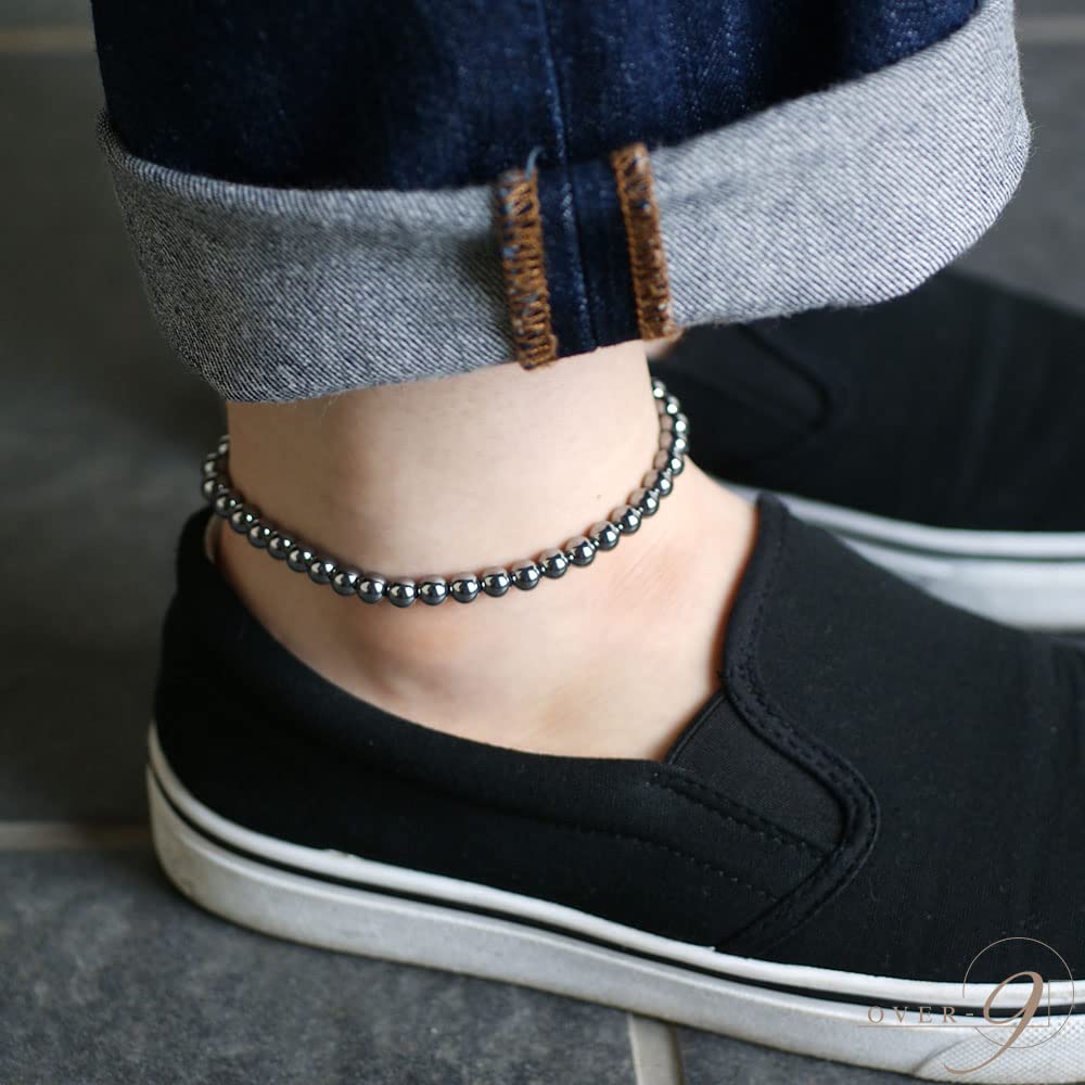 [OVER-9] Terahertz Stone Anklet, Health Accessory, Foot, Officially Tested (4mm Round Bead)