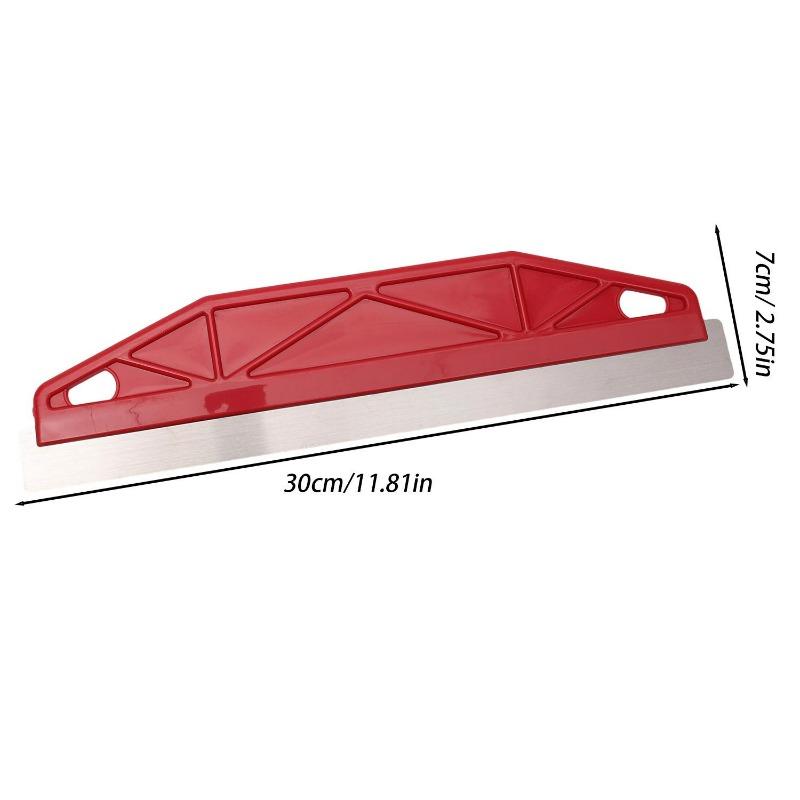 Verfafwerkingstool Roestvrij Staal Schraper Randgeleider Voor Muurschildering Deur Raam Hoekbeschermer Behang Gladmaker Plamuurmes (Red,1PC)