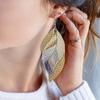 Female leaf leather earrings, feather earrings, jewelry accessories