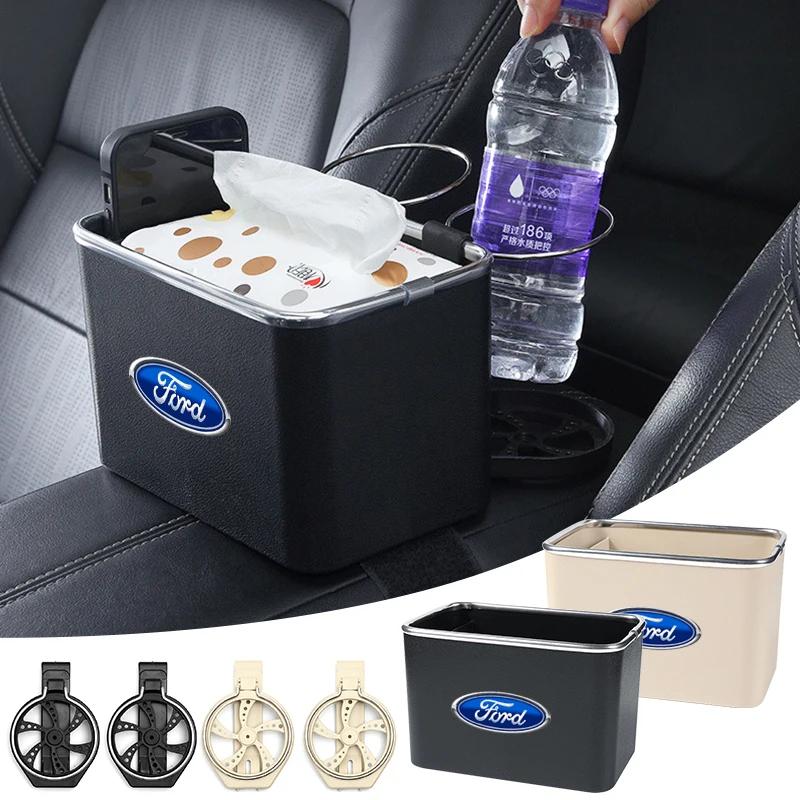 Car Center Console Arm Rest Box Cup Holder Tissue Box Organizer Box For Ford Raptor Fiesta Focus 2 3 4 Mondeo Ecosport Mustang